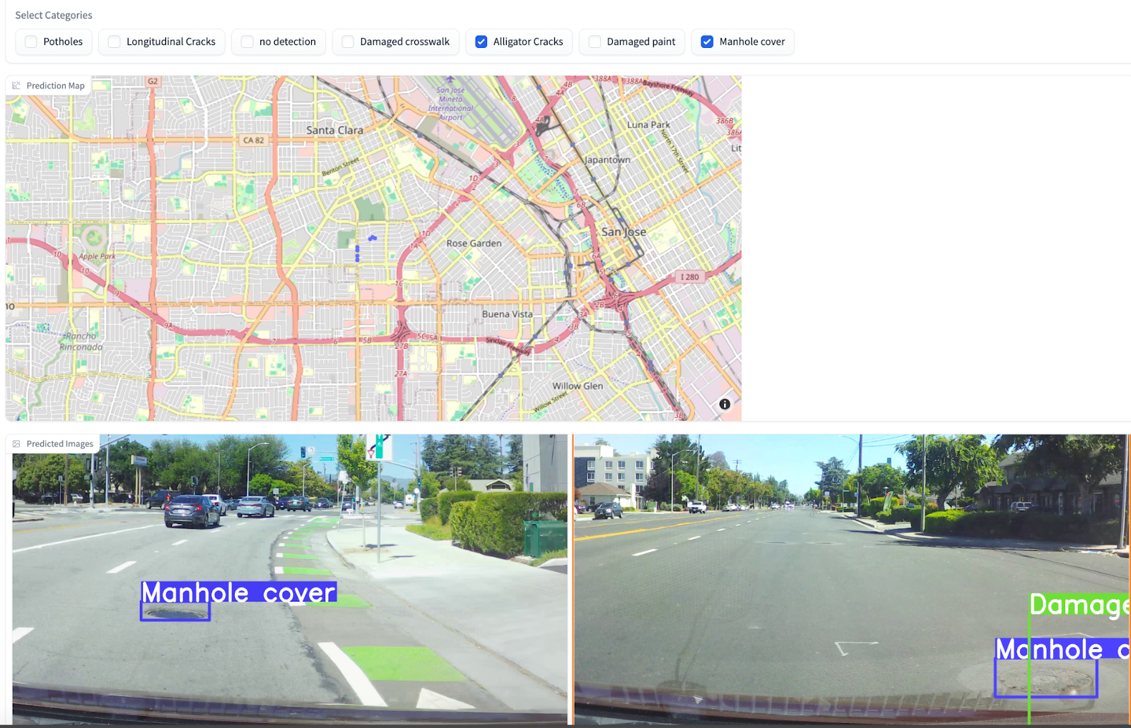 a map and roads, predictive ai