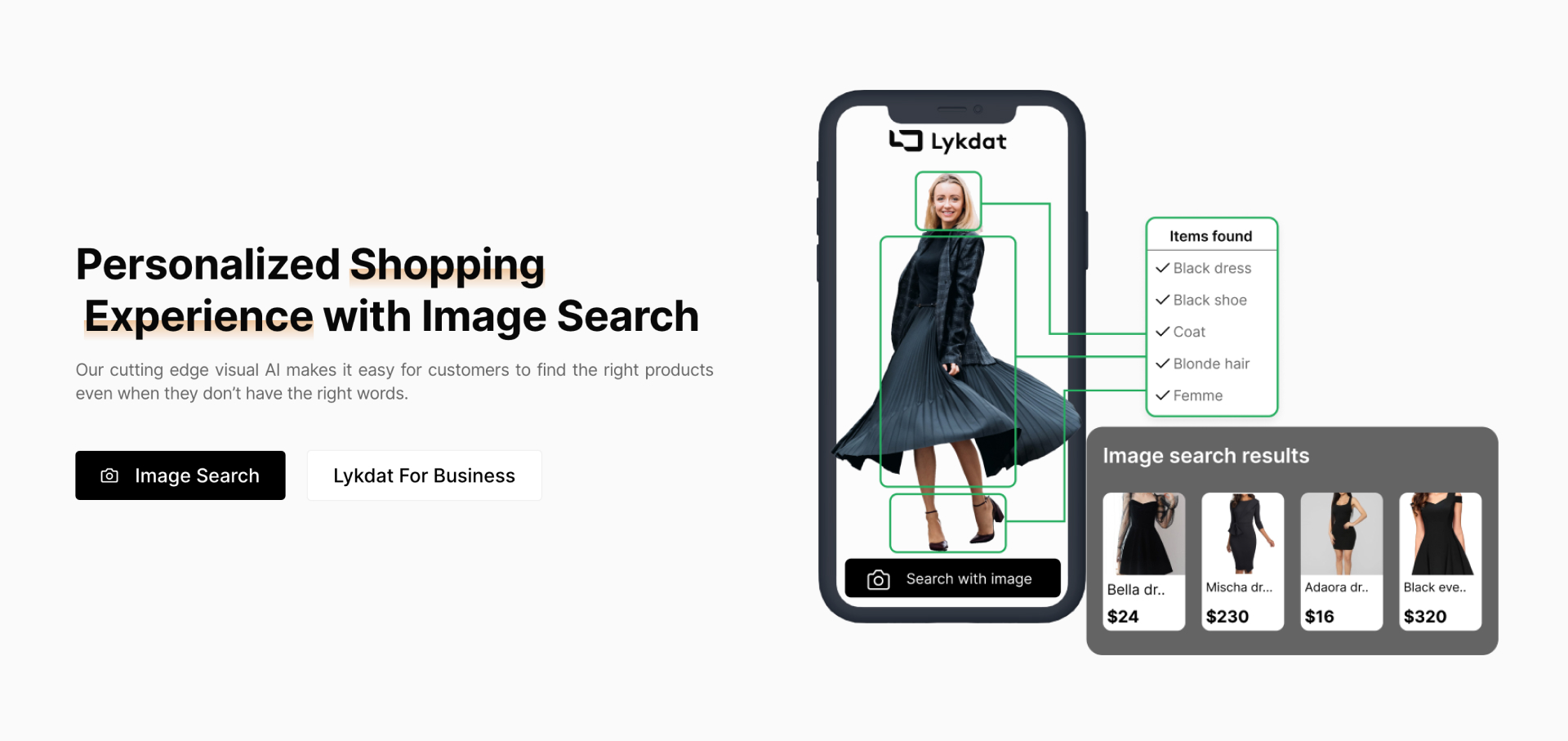 Lydkat app for searching fashionable goods