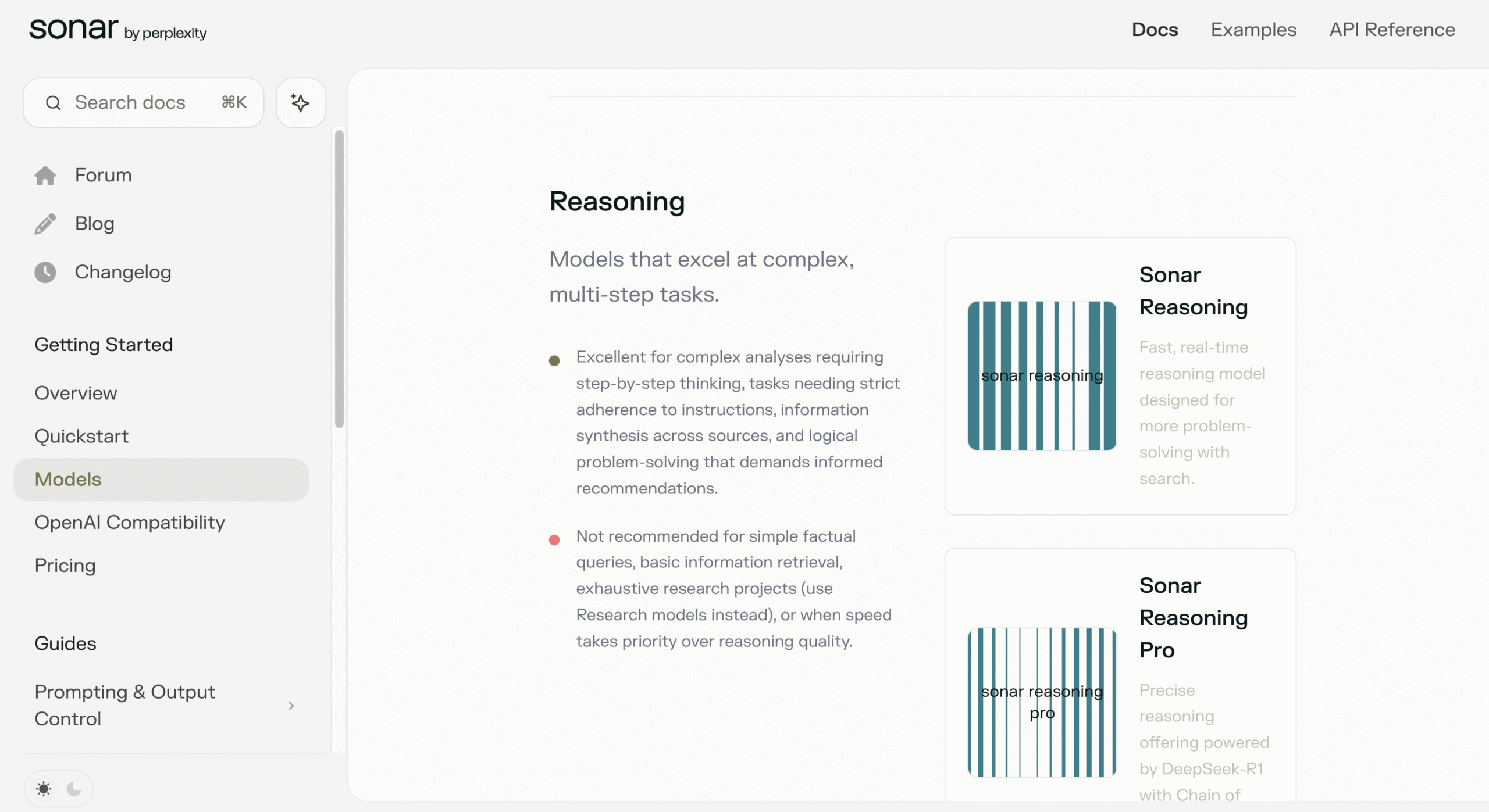 Perplexity models/api