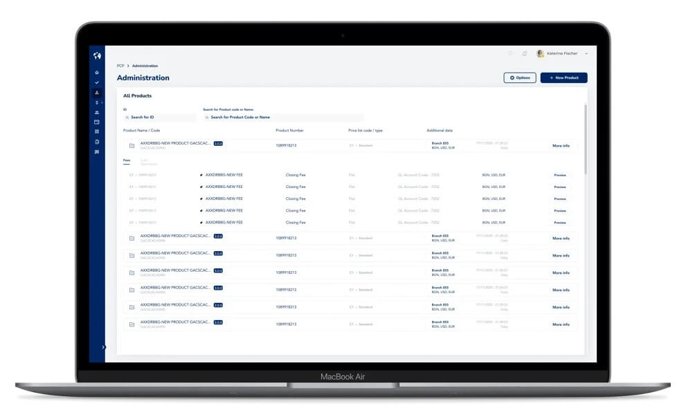 Example of product catalog