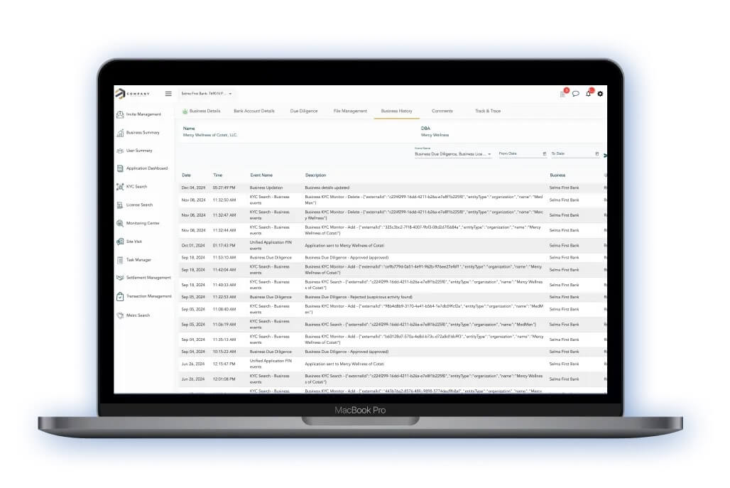 audit logs for bank customer service reps