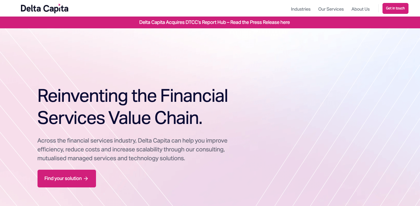 Delta Capita is one of the best AI tools for investment banking