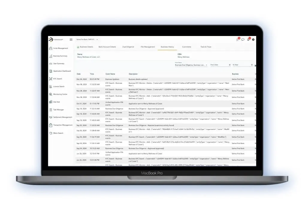 audit logs for bank customer service reps
