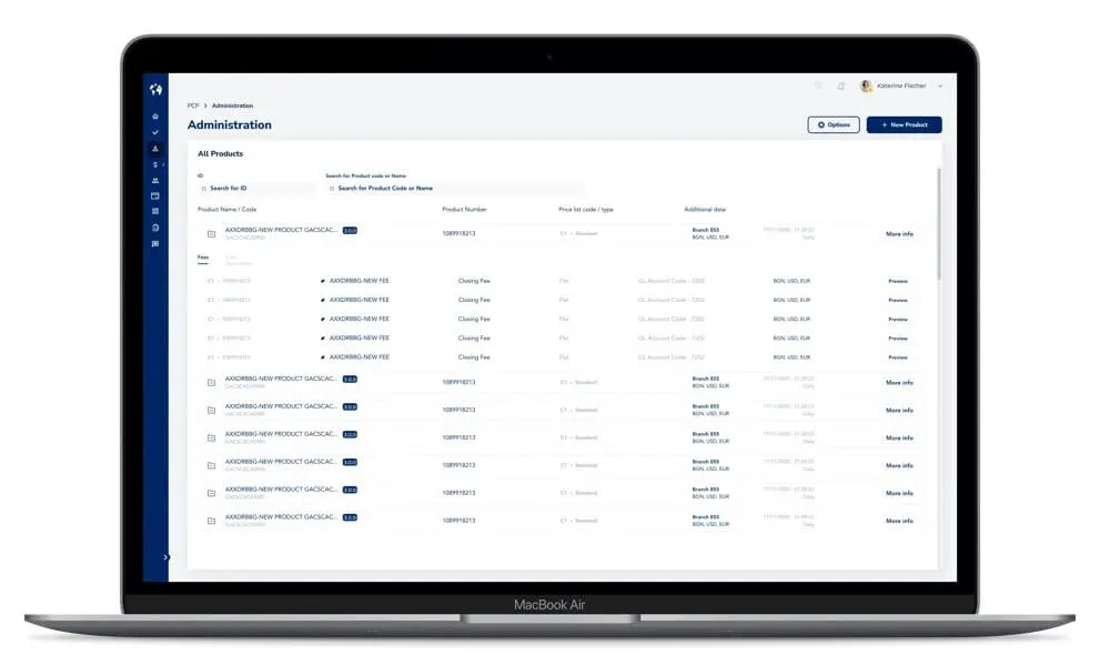 Example of product catalog