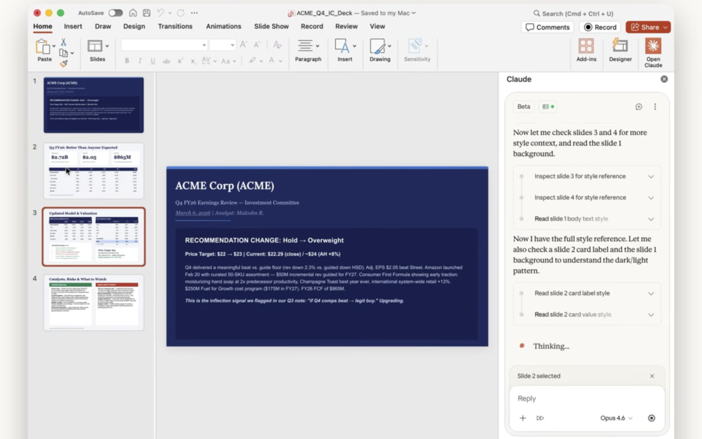 What can you do with Claude Cowork - create presentations like an earnings review deck