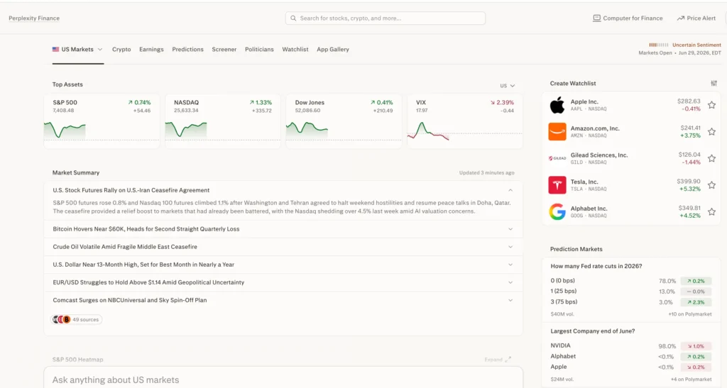 An example of market valuation for family offices from Perplexity Finance AI